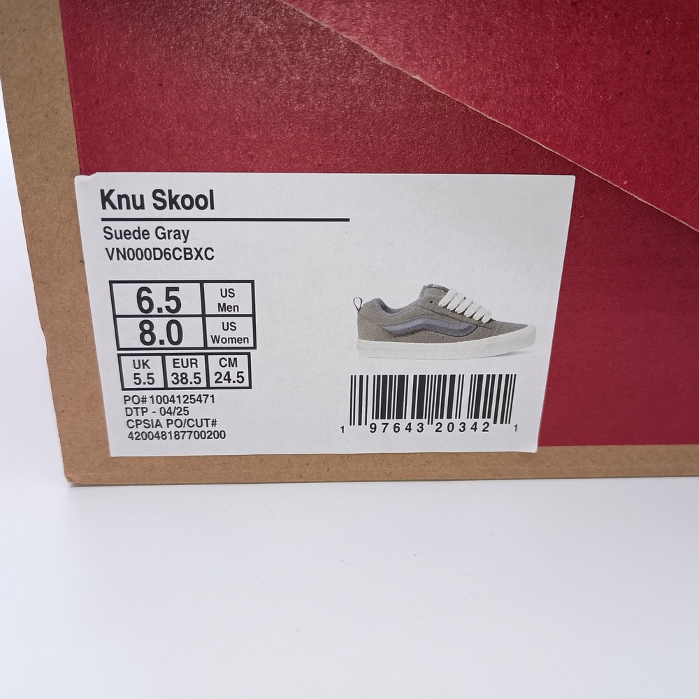 Vans Knu Skool Suede Gray Chunky Skate Shoes Mens 6.5 Womens 8.0 VN000D6CBXC - Picture 9 of 9